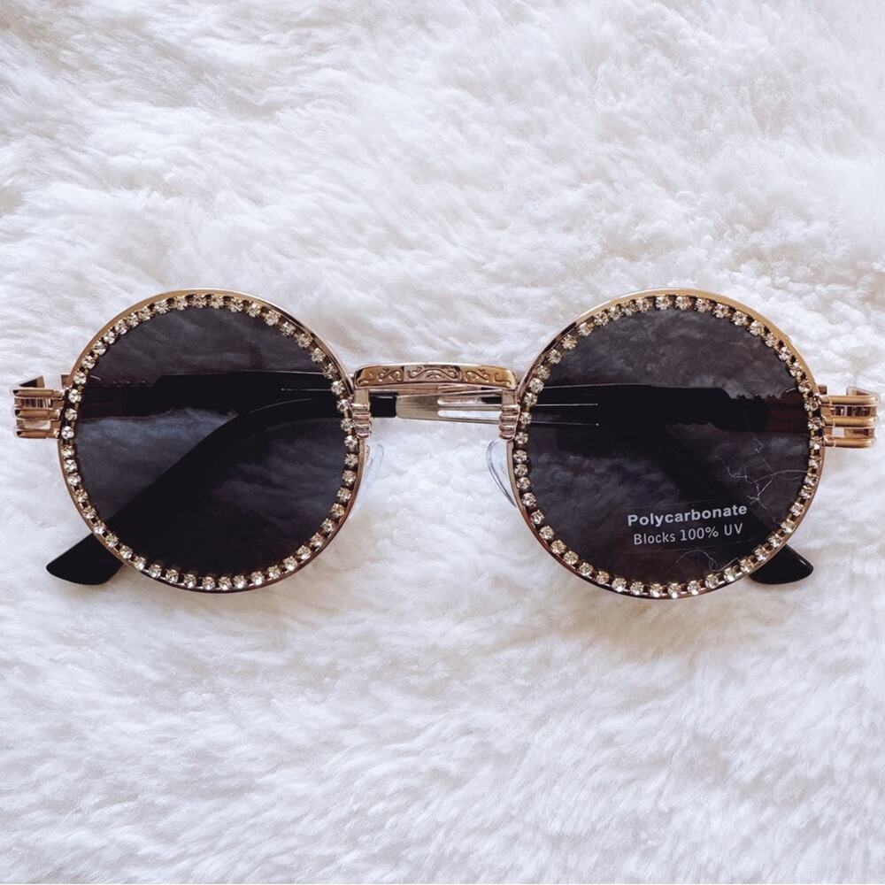 Kate Black Round Sunglasses